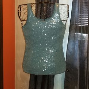 The Limited Tops - The Limited Sequins Tank Top Dark Green The Limited Tops - The Limited Sequins Tank Top Dark Green